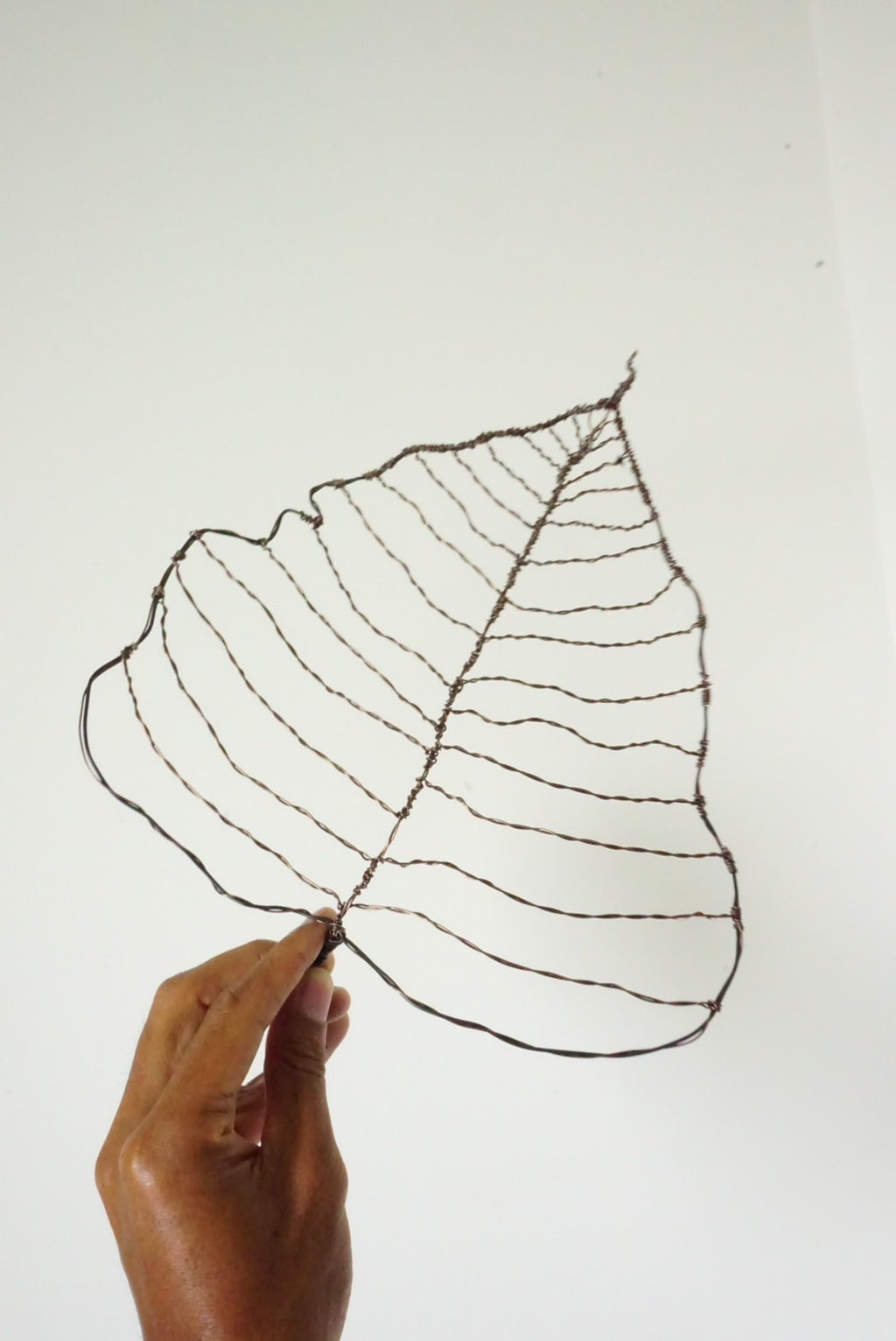 Handmade Bodhi Leaf Wire Art | Minimalist Skeleton Sculpture Thailand