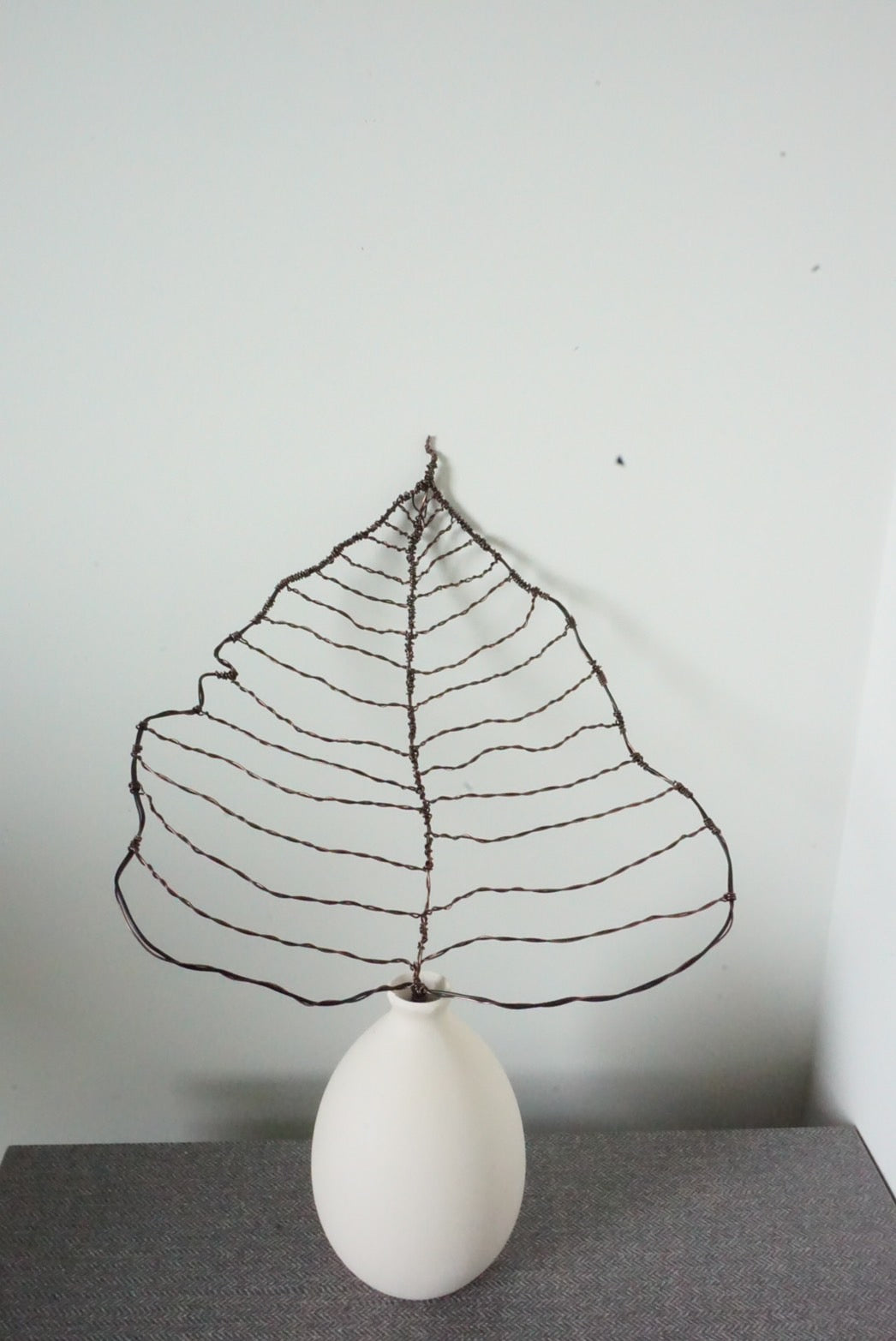 Handmade Bodhi Leaf Wire Art | Minimalist Skeleton Sculpture Thailand