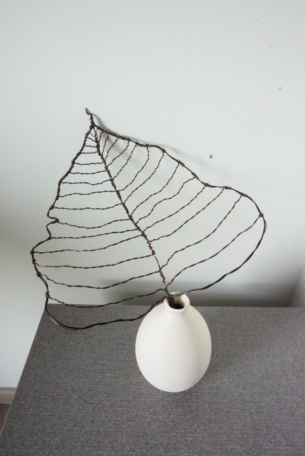 Handmade Bodhi Leaf Wire Art | Minimalist Skeleton Sculpture Thailand