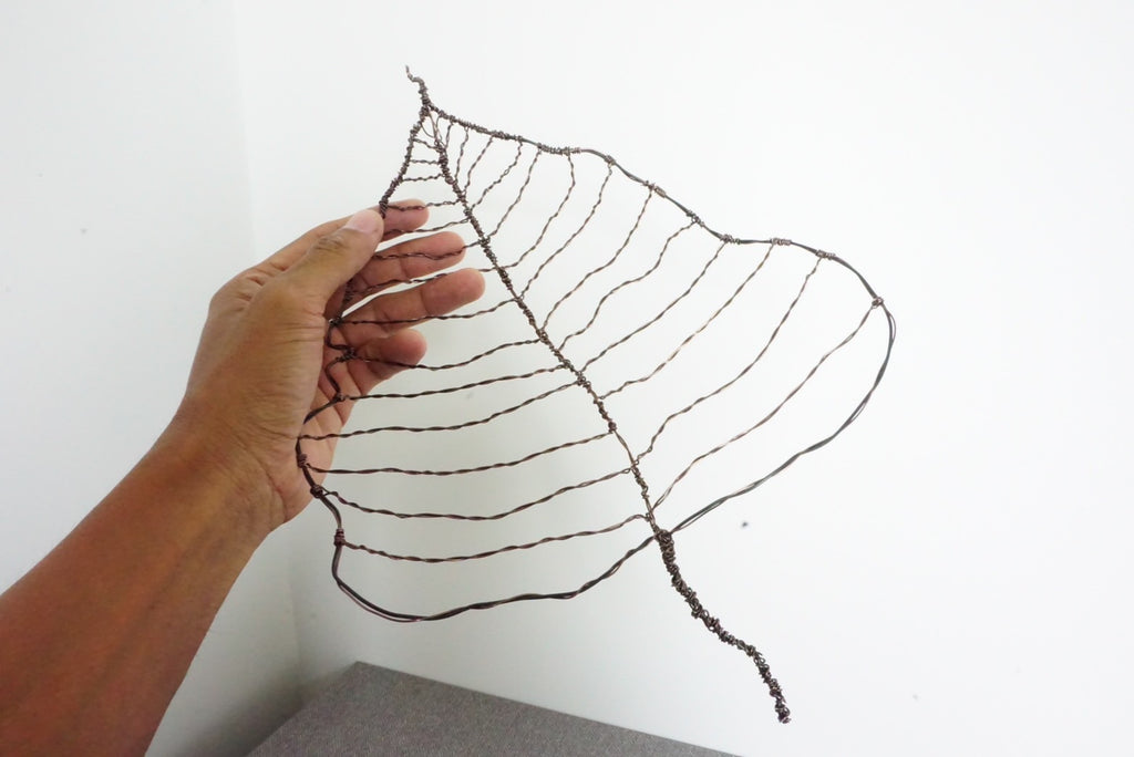 Handmade Bodhi Leaf Wire Art | Minimalist Skeleton Sculpture Thailand