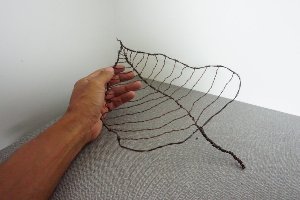 Handmade Bodhi Leaf Wire Art | Minimalist Skeleton Sculpture Thailand