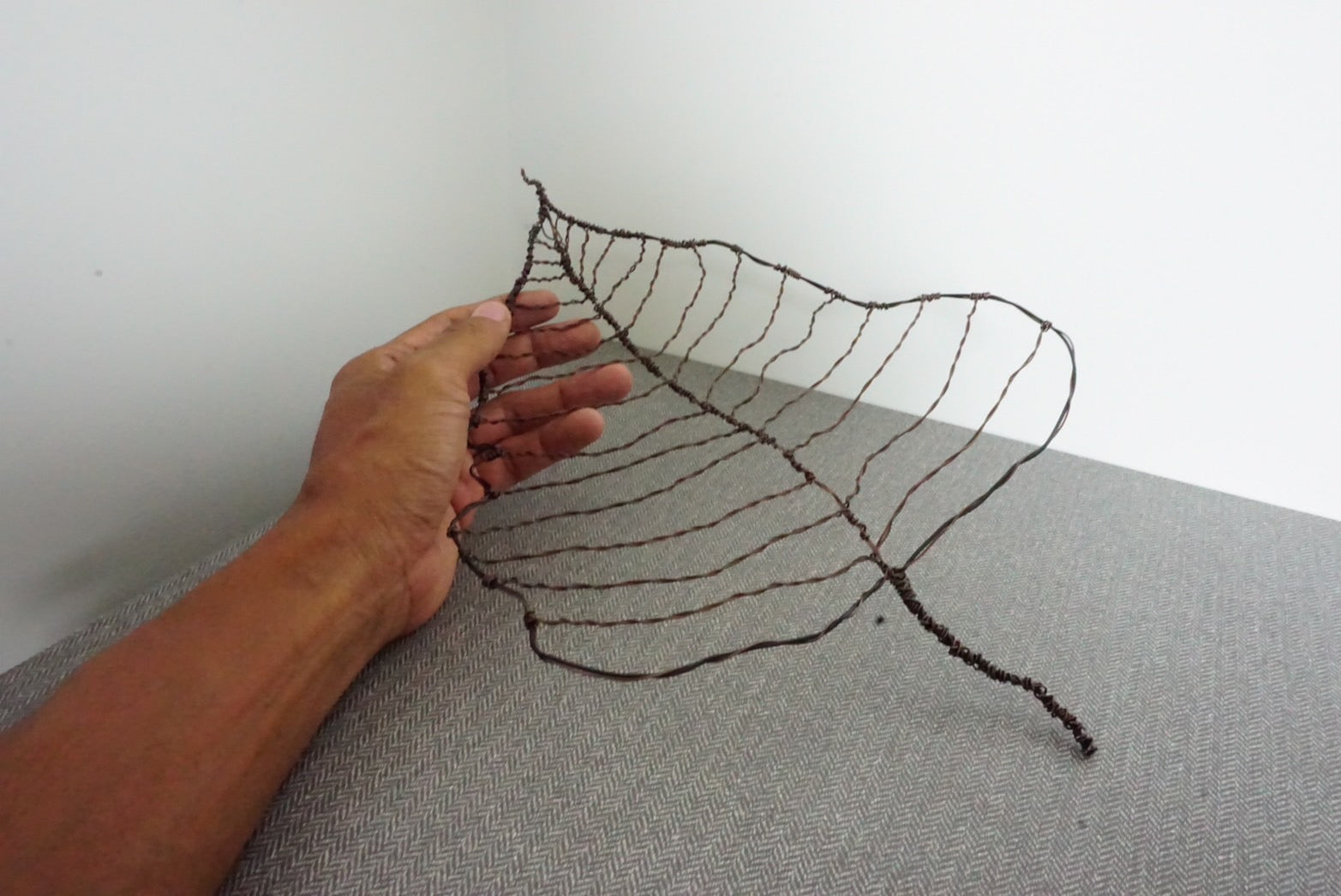 Handmade Bodhi Leaf Wire Art | Minimalist Skeleton Sculpture Thailand
