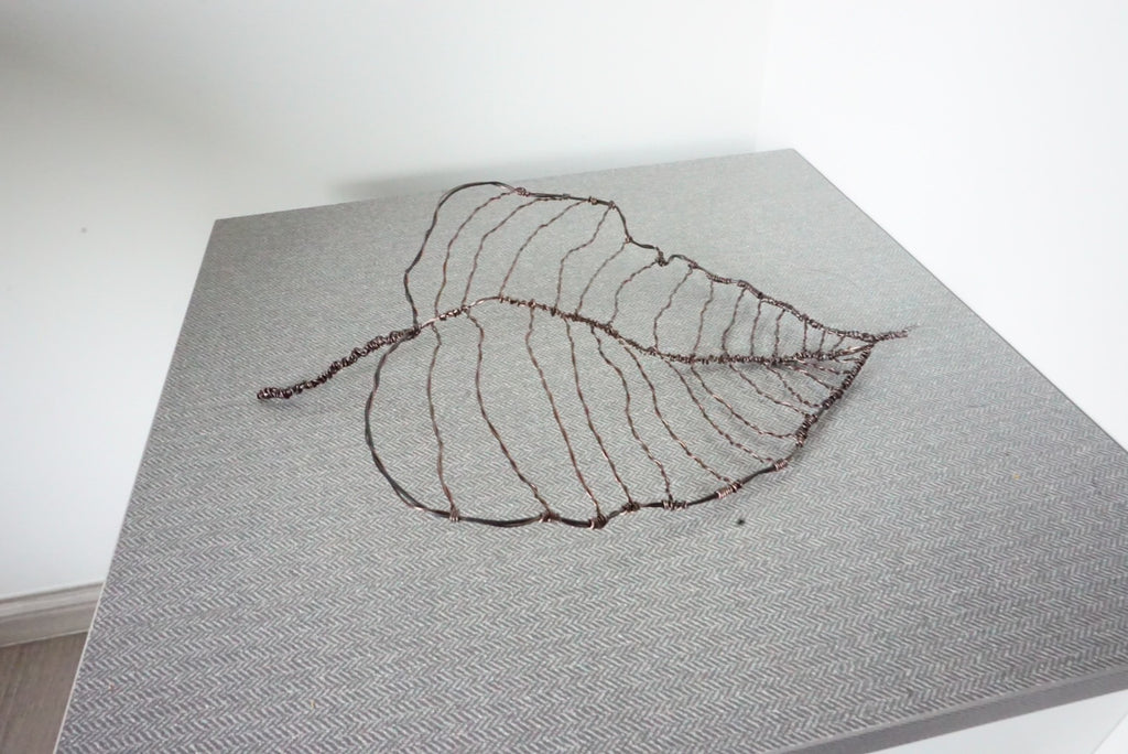 Handmade Bodhi Leaf Wire Art | Minimalist Skeleton Sculpture Thailand