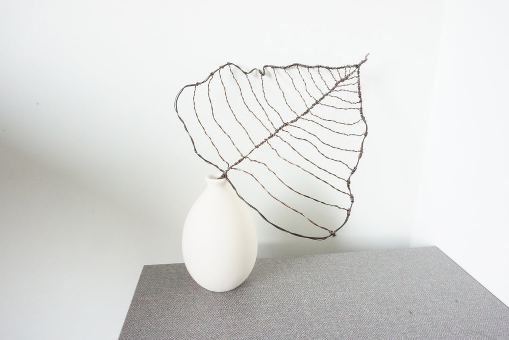 Handmade Bodhi Leaf Wire Art | Minimalist Skeleton Sculpture Thailand