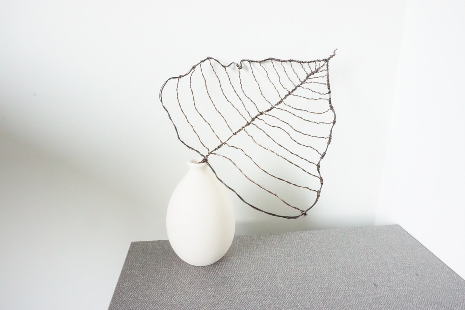 Handmade Bodhi Leaf Wire Art | Minimalist Skeleton Sculpture Thailand
