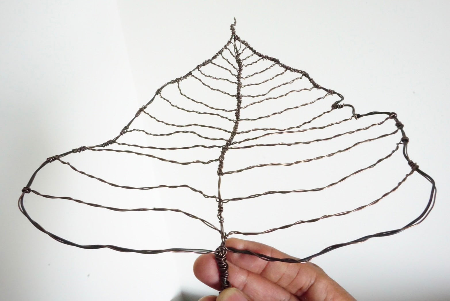 Handmade Bodhi Leaf Wire Art | Minimalist Skeleton Sculpture Thailand