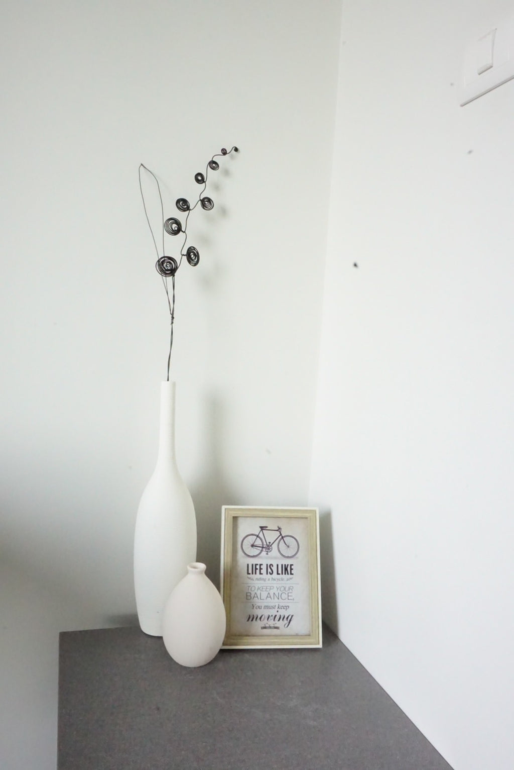 Handmade Black Wire Flower Art | Single Stem Minimalist Decor Thailand
