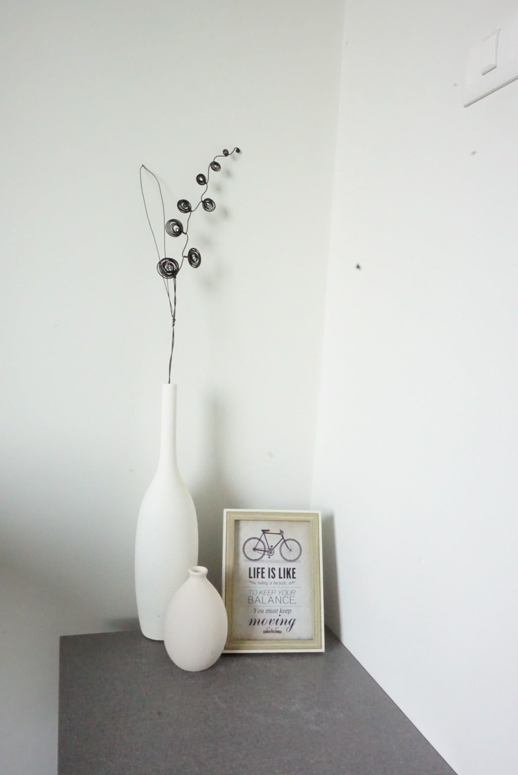 Handmade Black Wire Flower Art | Single Stem Minimalist Decor Thailand
