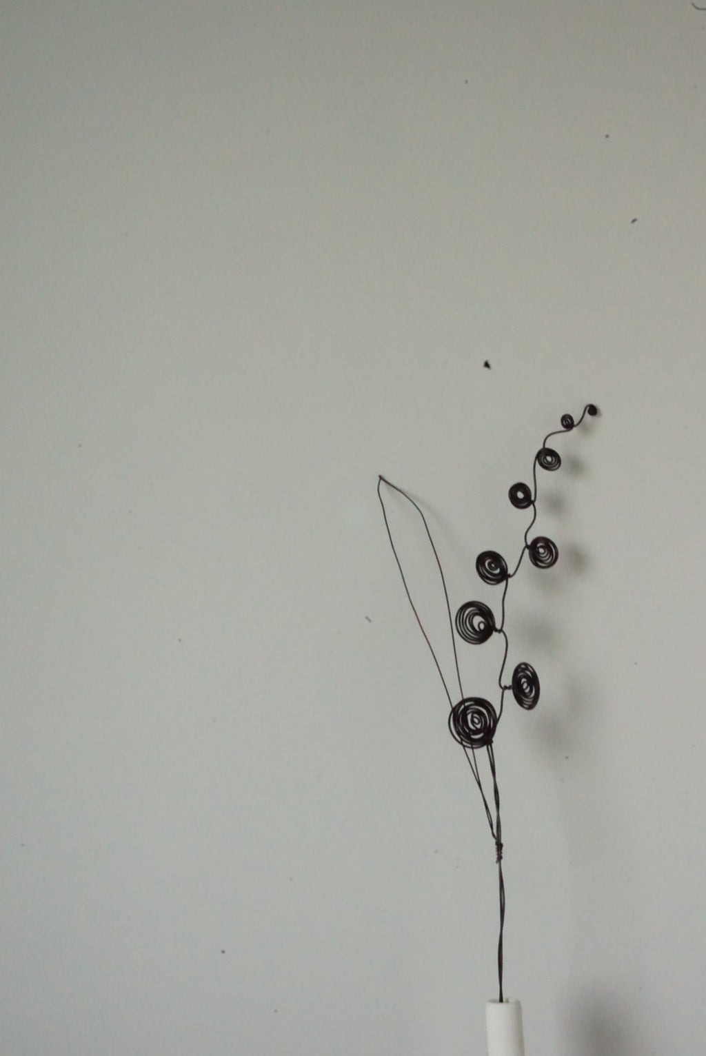 Handmade Black Wire Flower Art | Single Stem Minimalist Decor Thailand