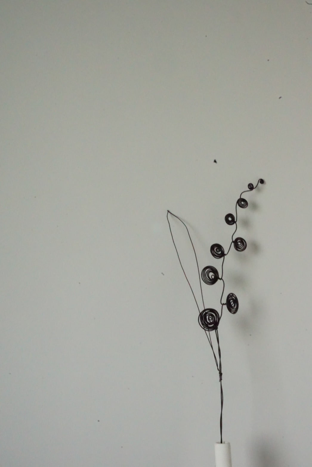 Handmade Black Wire Flower Art | Single Stem Minimalist Decor Thailand