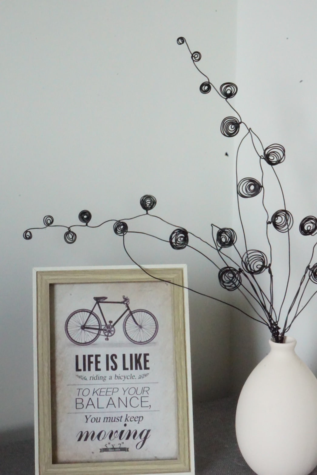 Handmade Black Wire Flower Set (3 Stems) | Modern Minimalist Decor Thailand