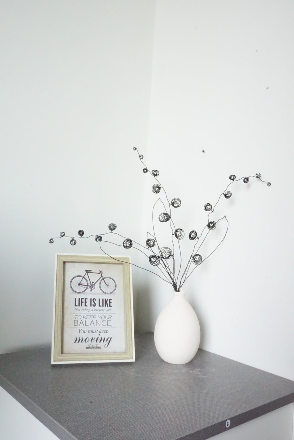 Handmade Black Wire Flower Set (3 Stems) | Modern Minimalist Decor Thailand