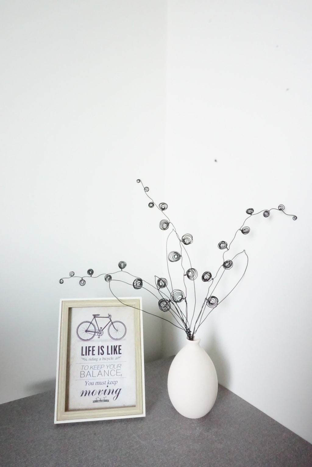 Handmade Black Wire Flower Set (3 Stems) | Modern Minimalist Decor Thailand