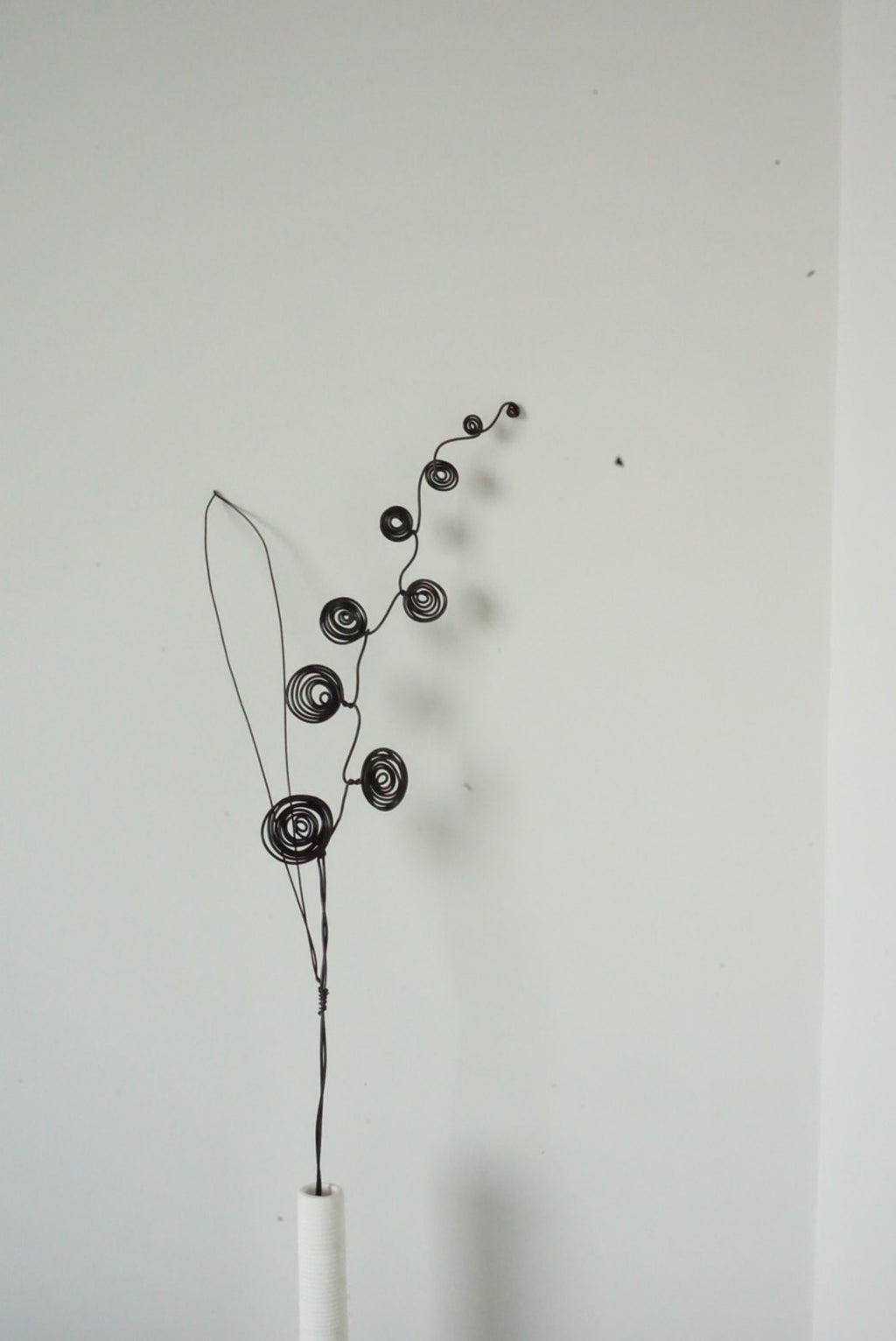 Handmade Black Wire Flower Art | Single Stem Minimalist Decor Thailand