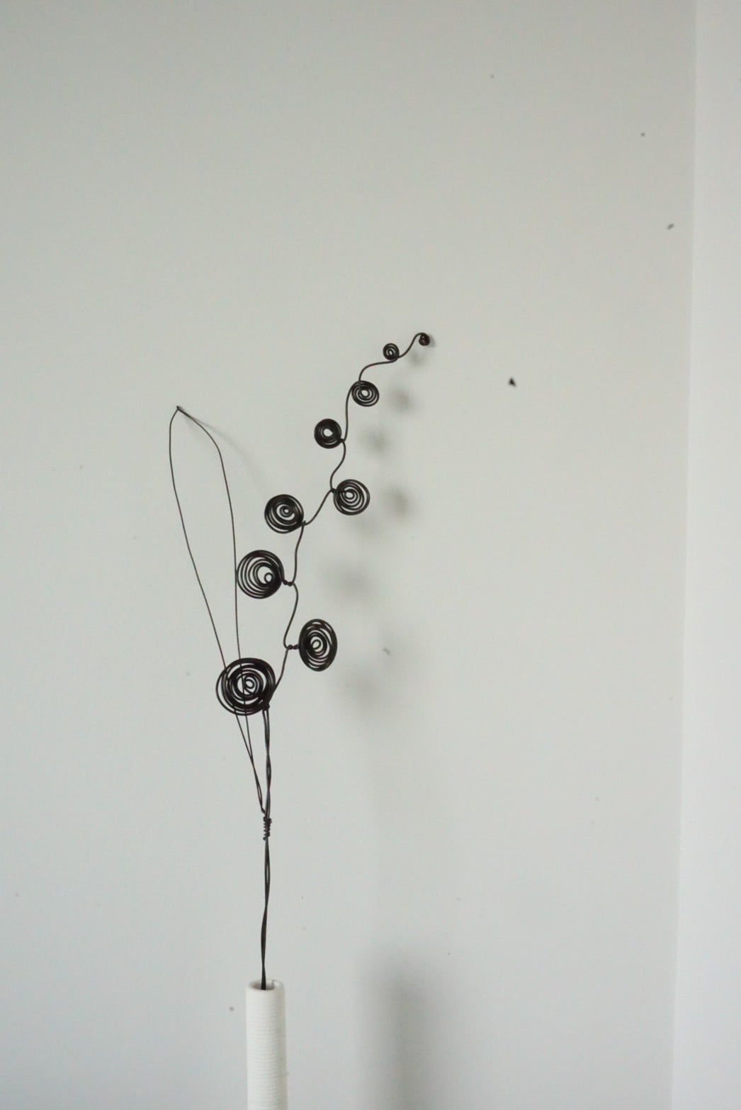 Handmade Black Wire Flower Art | Single Stem Minimalist Decor Thailand