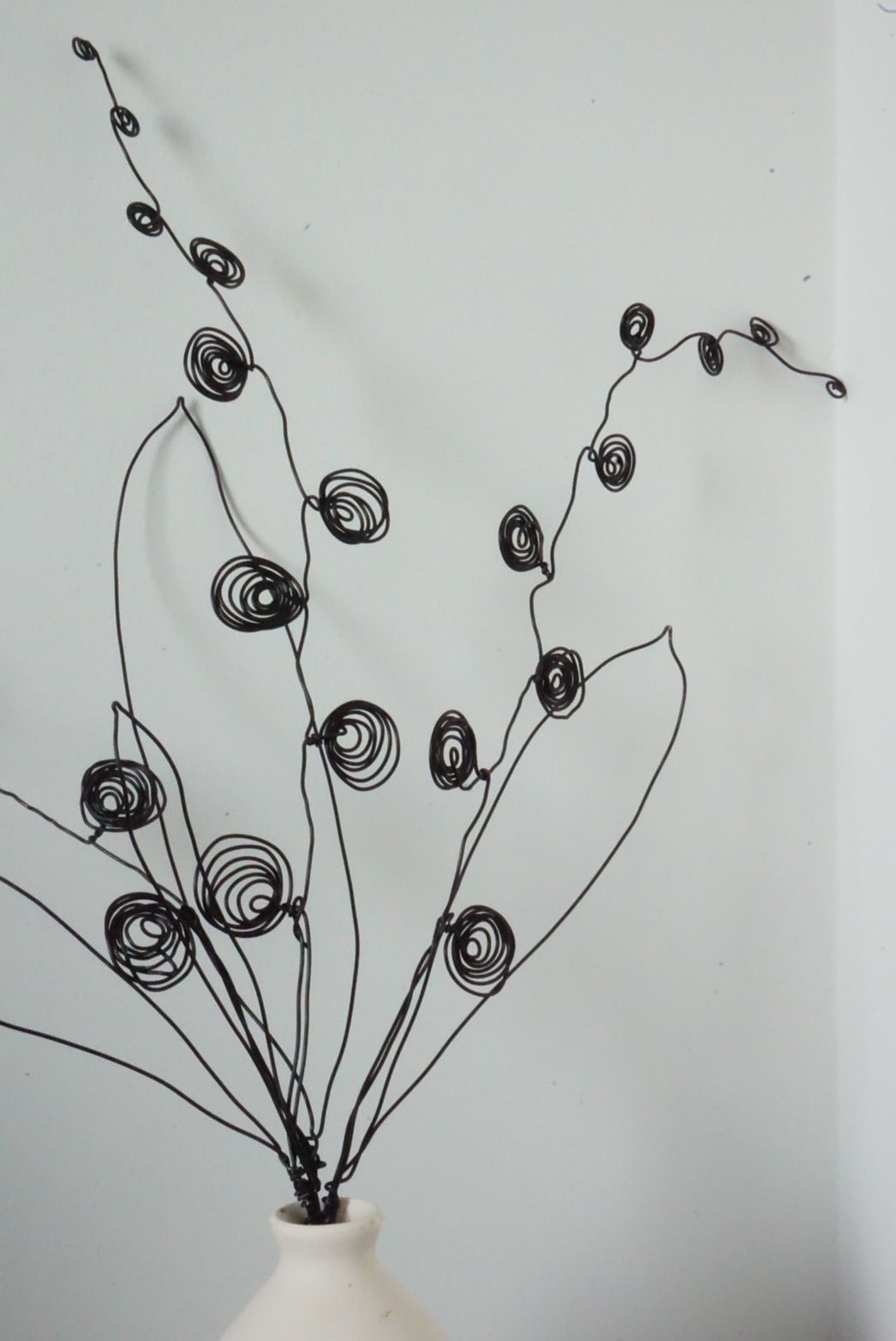 Handmade Black Wire Flower Set (3 Stems) | Modern Minimalist Decor Thailand