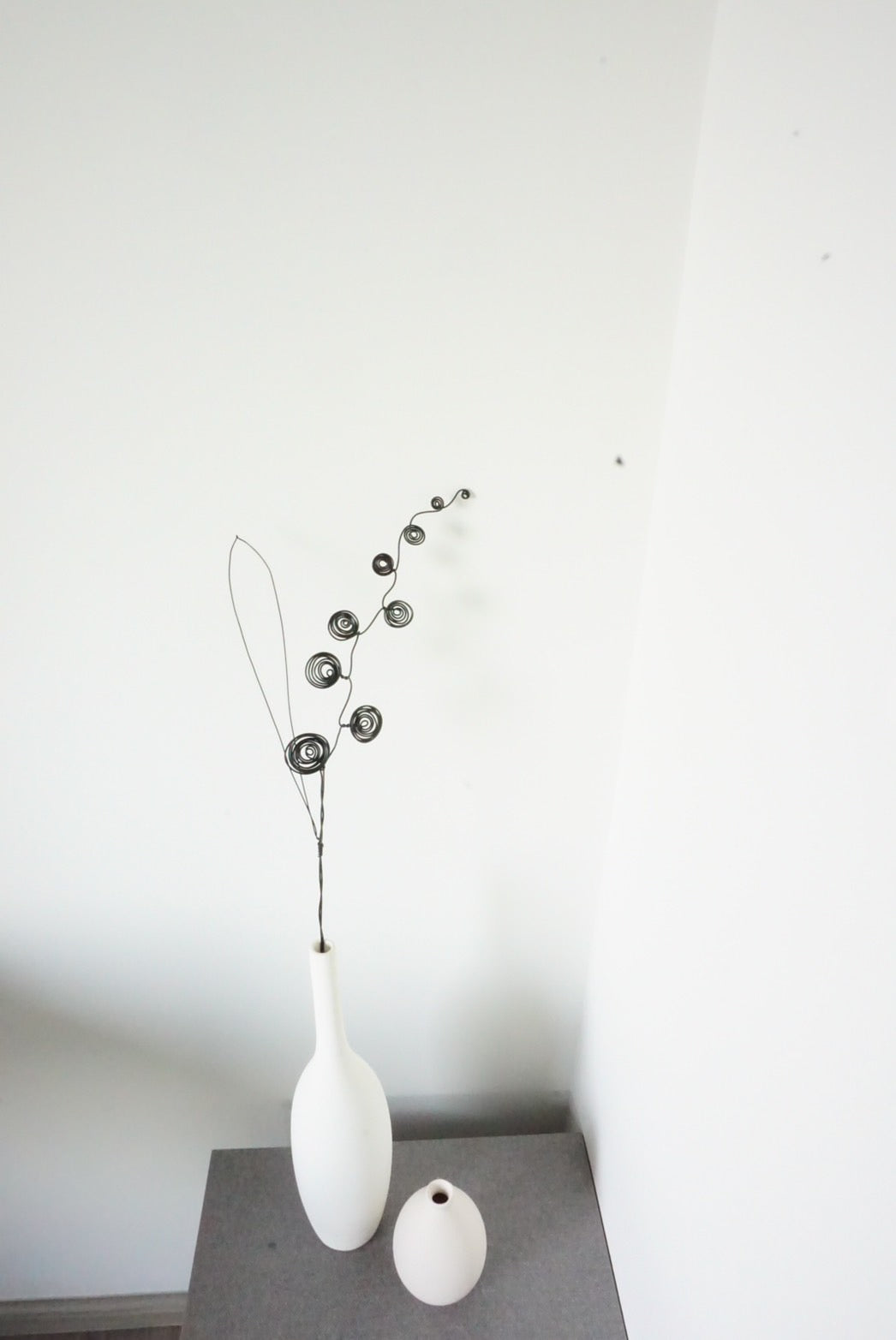 Handmade Black Wire Flower Art | Single Stem Minimalist Decor Thailand