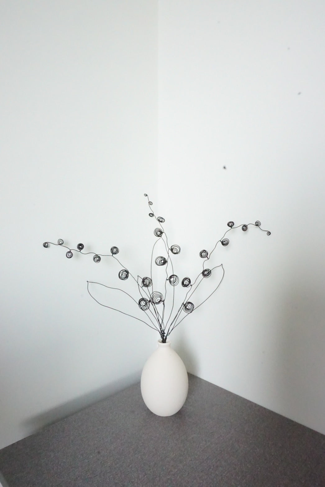 Handmade Black Wire Flower Set (3 Stems) | Modern Minimalist Decor Thailand