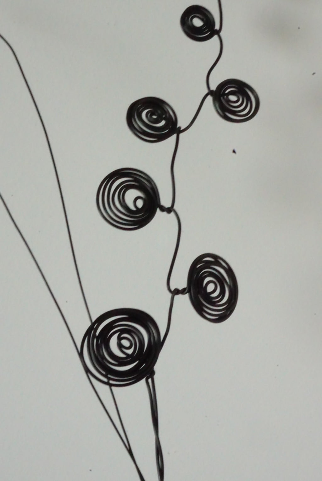 Handmade Black Wire Flower Art | Single Stem Minimalist Decor Thailand