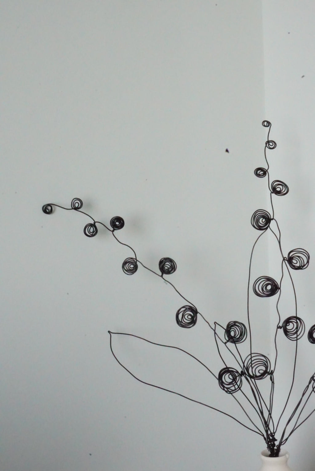 Handmade Black Wire Flower Set (3 Stems) | Modern Minimalist Decor Thailand