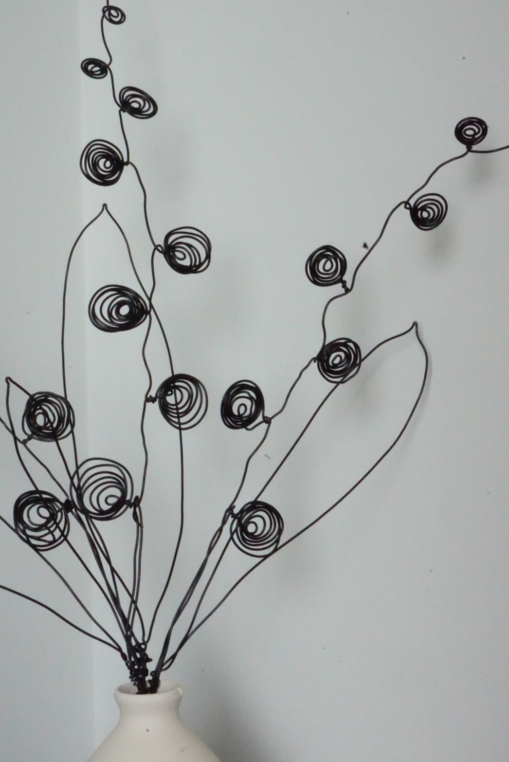 Handmade Black Wire Flower Set (3 Stems) | Modern Minimalist Decor Thailand