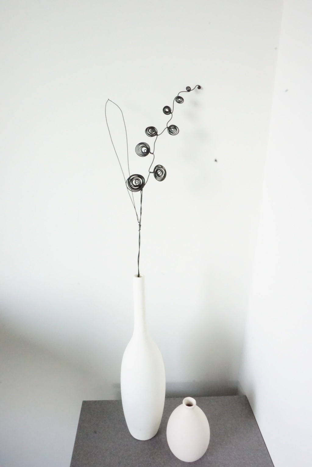 Handmade Black Wire Flower Art | Single Stem Minimalist Decor Thailand