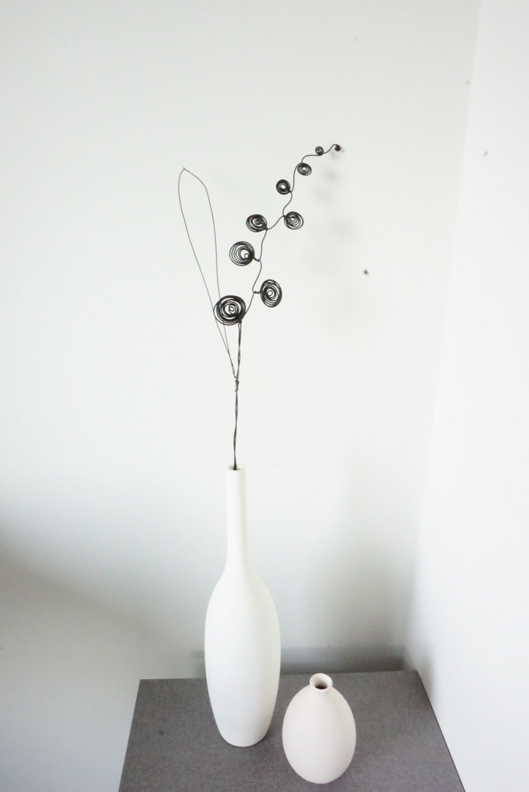 Handmade Black Wire Flower Art | Single Stem Minimalist Decor Thailand
